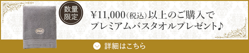¥11,000(税込)以上のご購入でプレミアムバスタオルプレゼント♪ 数量限定