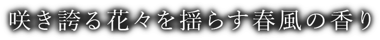 咲き誇る花々を揺らす春風の香り