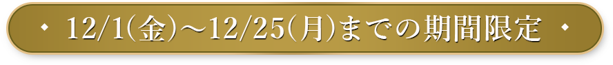 12/1(金)〜12/25(月)までの期間限定