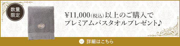 ¥11,000(税込)以上のご購入でプレミアムバスタオルプレゼント♪ 数量限定
