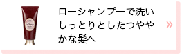 ローシャンプーで洗いしっとりとしたつややかな髪へ