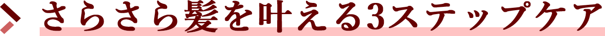 さらさら髪を叶える3STEPケア
