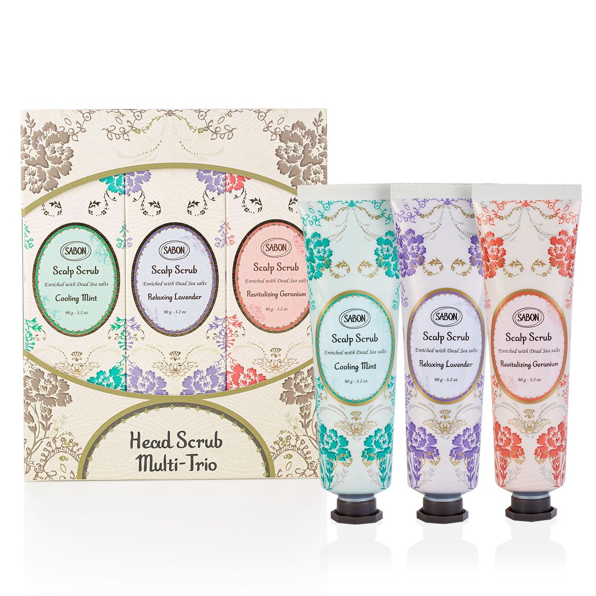 ヘッドスクラブ マルチトリオ リフレッシング(ミント) リラクシング(ラベンダー) リプレニッシング(ゼラニウム)の商品画像