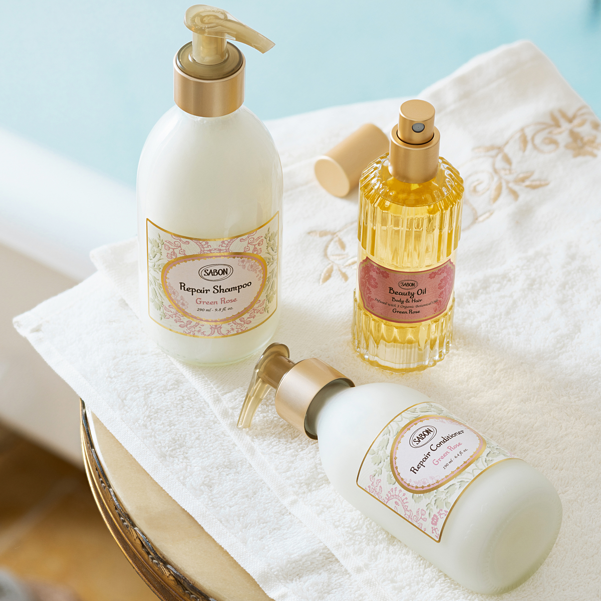SABON グリーンローズ ボディローション & ビューティーオイル セット ビューティーオイル (グリーン・ローズ)』 | SABON (サボン)