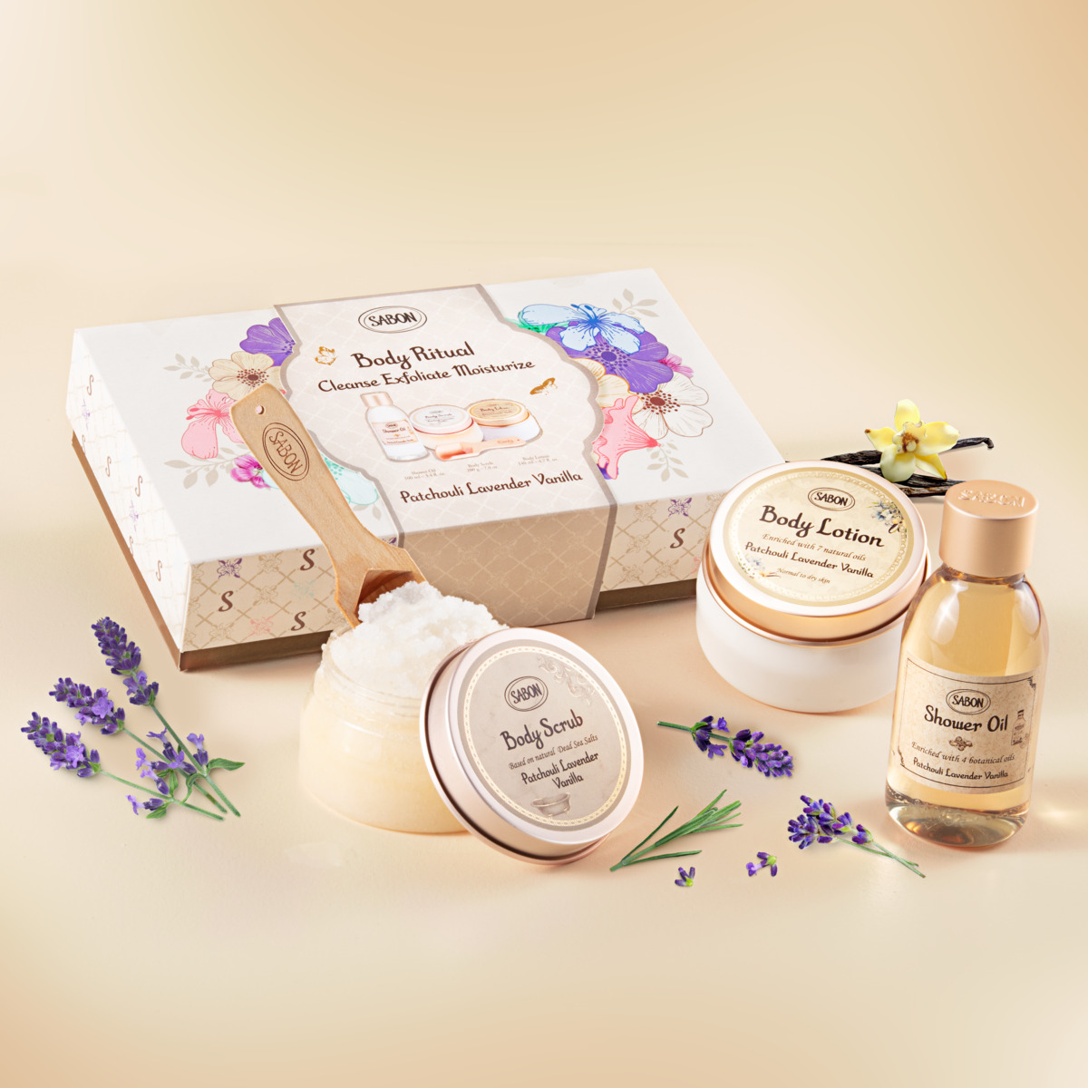 ◆ SABON ◆ ボディケアセット パチュリ ラベンダー バニラ ボディケア スタートセット (パチュリ・ラベンダー・バニラ