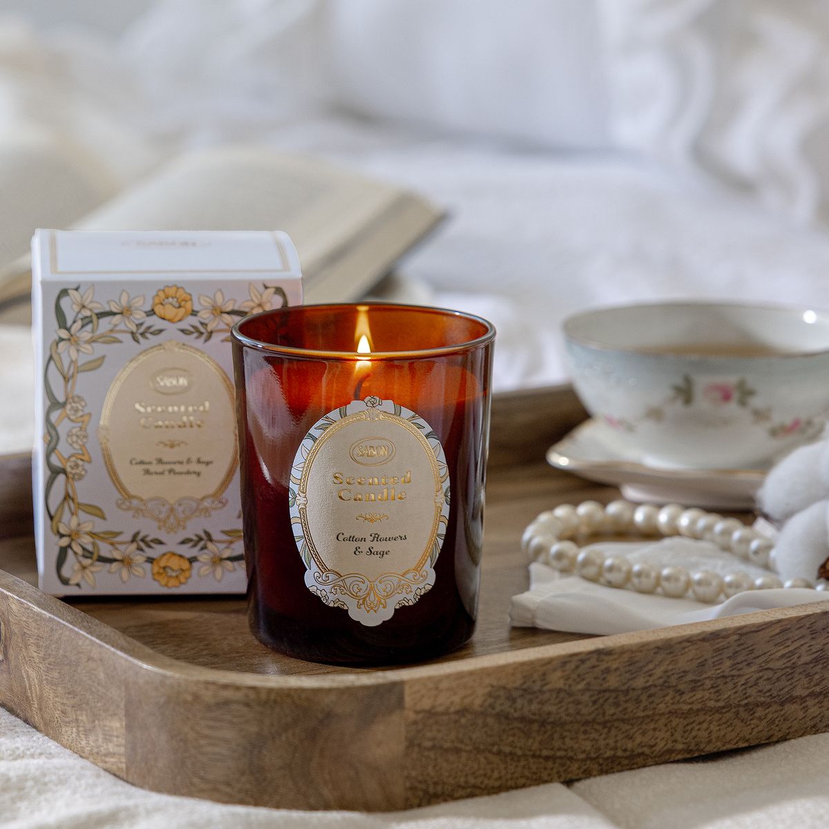 キャンドル コットンフラワー&セージの商品画像
