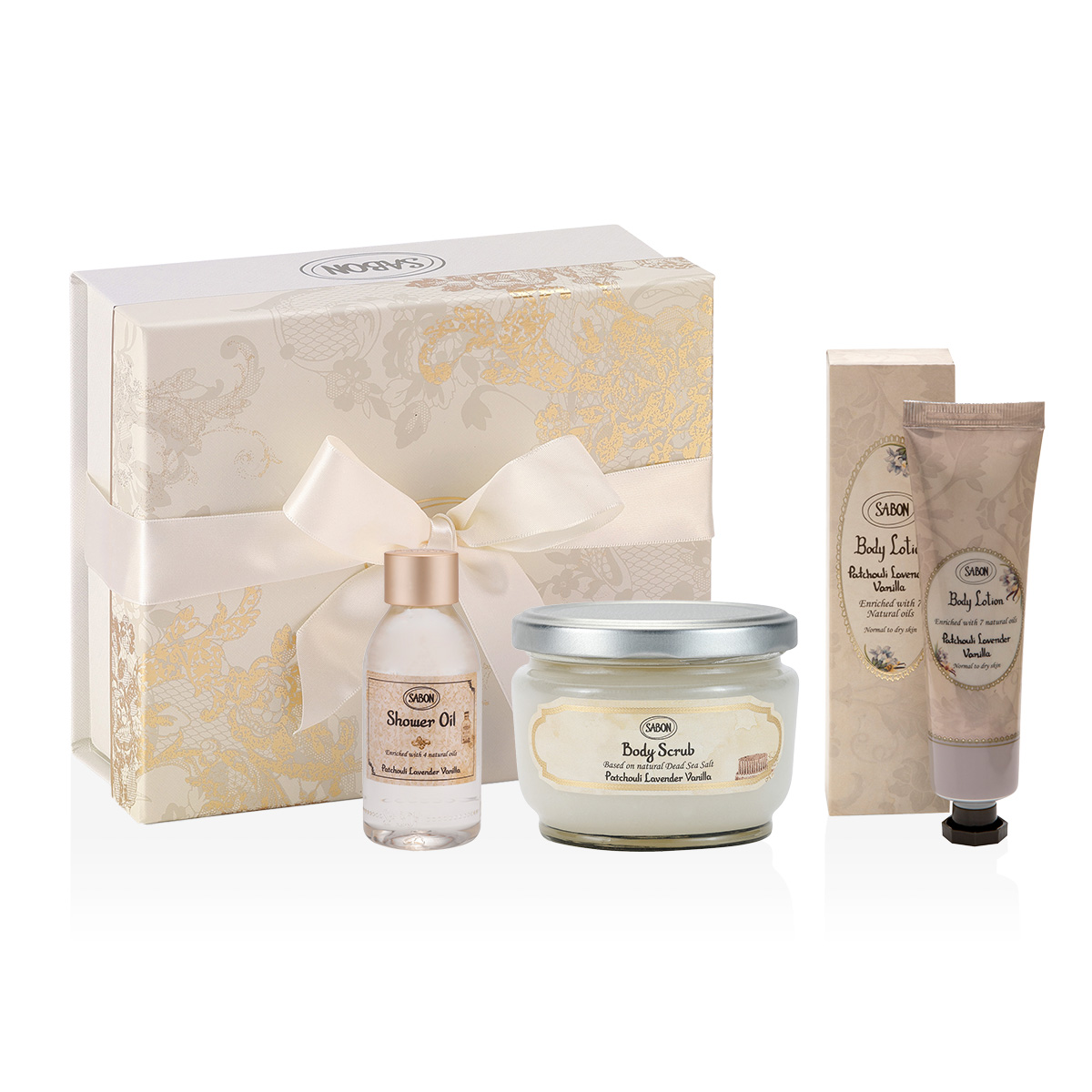 ◆ SABON ◆ ボディケアセット パチュリ ラベンダー バニラ ボディケア 4STEP レギュラーセット (パチュリ・ラベンダー